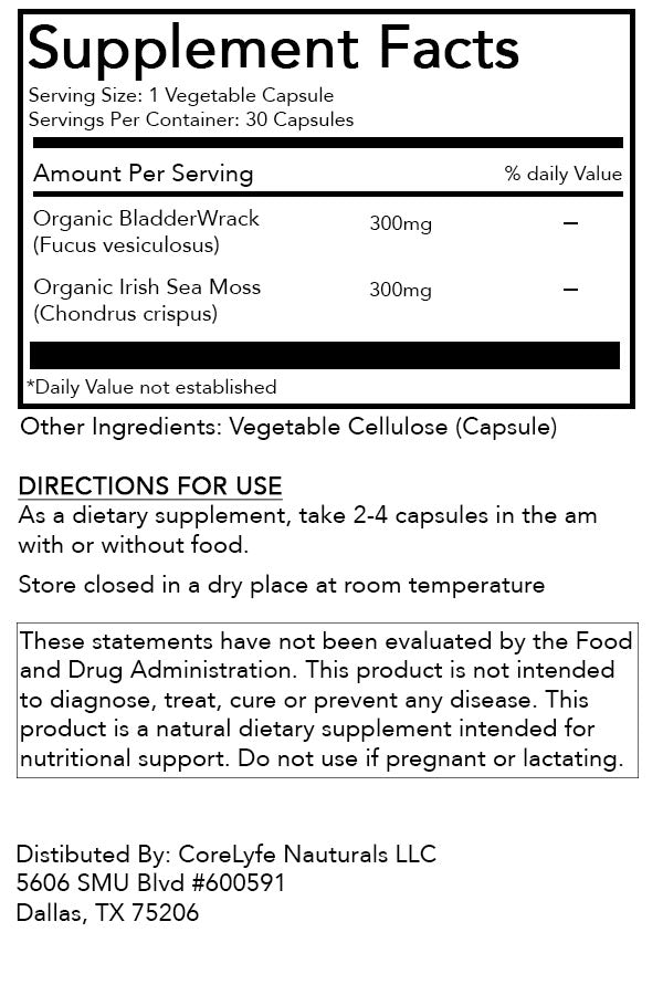 Sea Moss and Bladderwrack Capsules - CoreLyfe Naturals